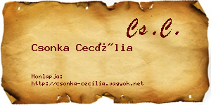 Csonka Cecília névjegykártya